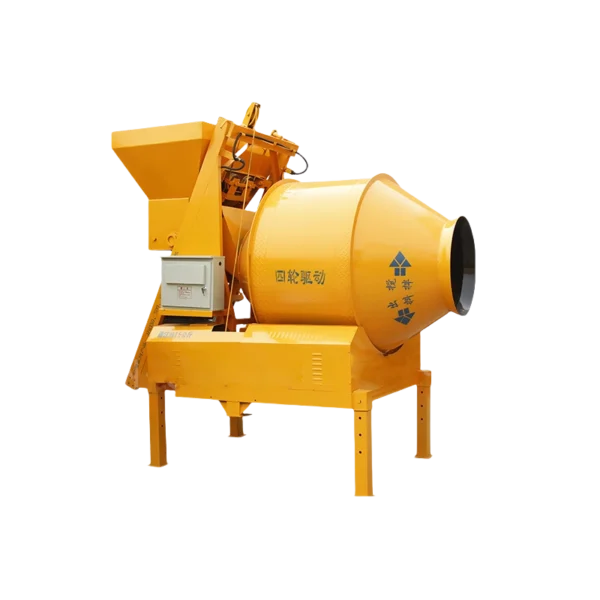 Vertical drum concrete mixer
